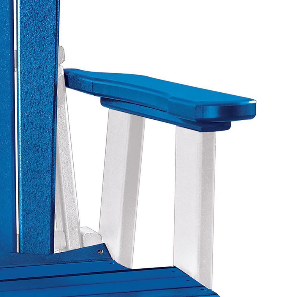 OS Home and Office Model 511BW Fan Back Chair in Blue with a White Base, Made in the USA. Picture 4