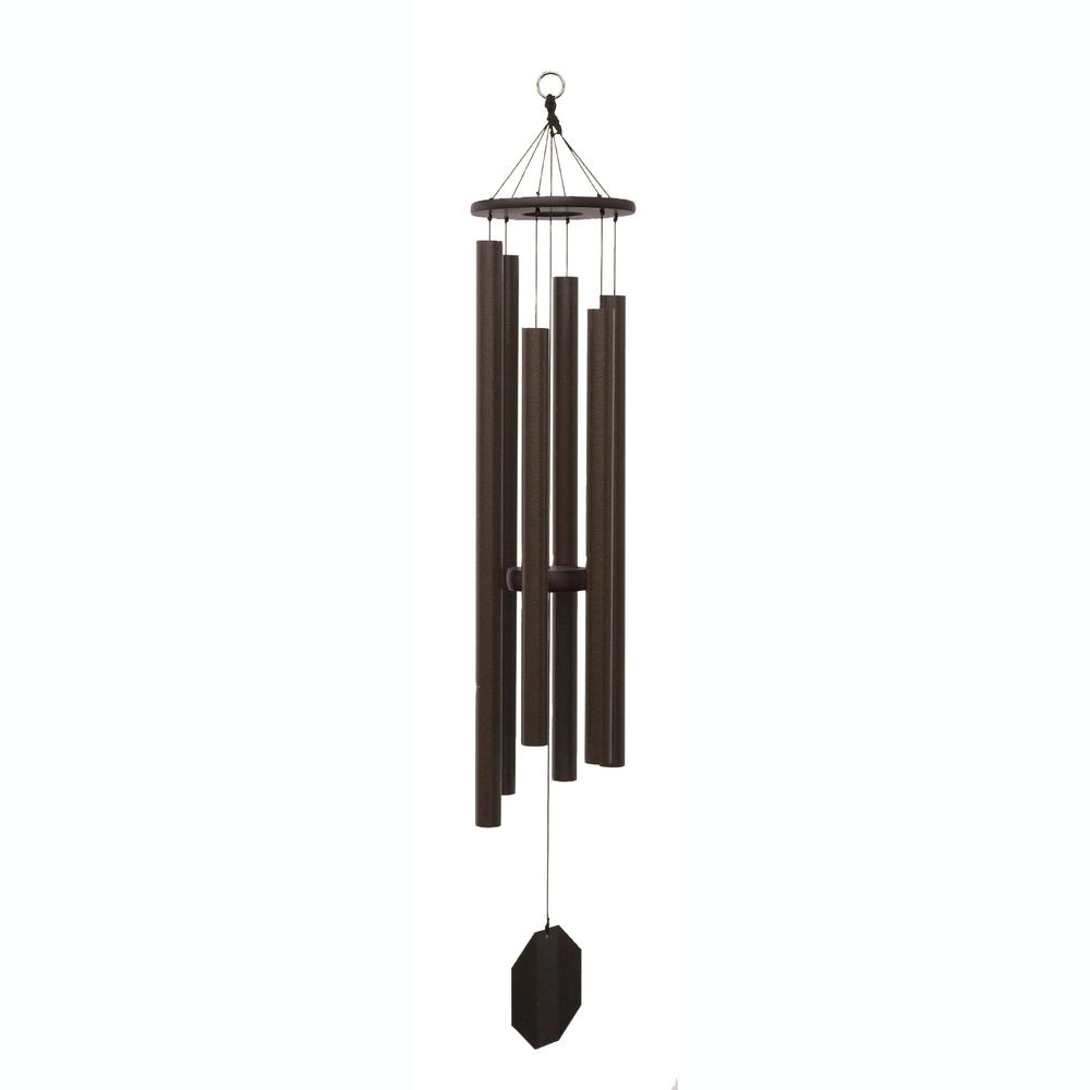 Wind Chime made with powder coated Aluminum tubes in Textured Copper. Picture 1