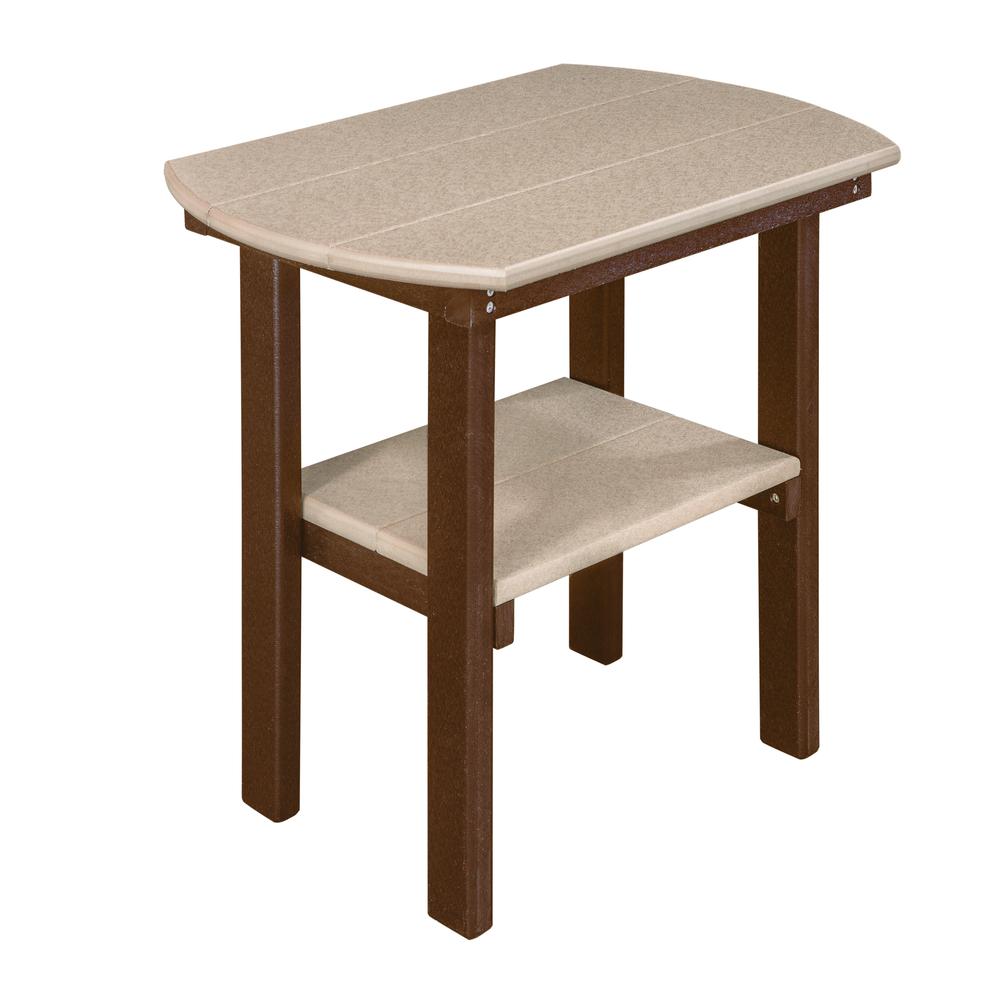 OS Home and Office Model 525WWTB Oval End Table in Weatherwood with a Tudor Brown Base, Made in the USA. Picture 2