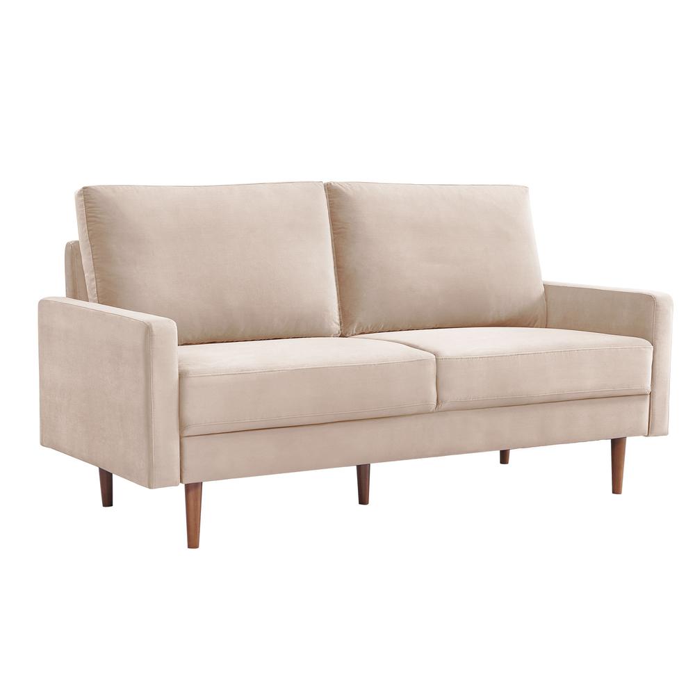 69 Inch Wide Upholstered Two Cushion Sofa with Square Arms. Picture 2