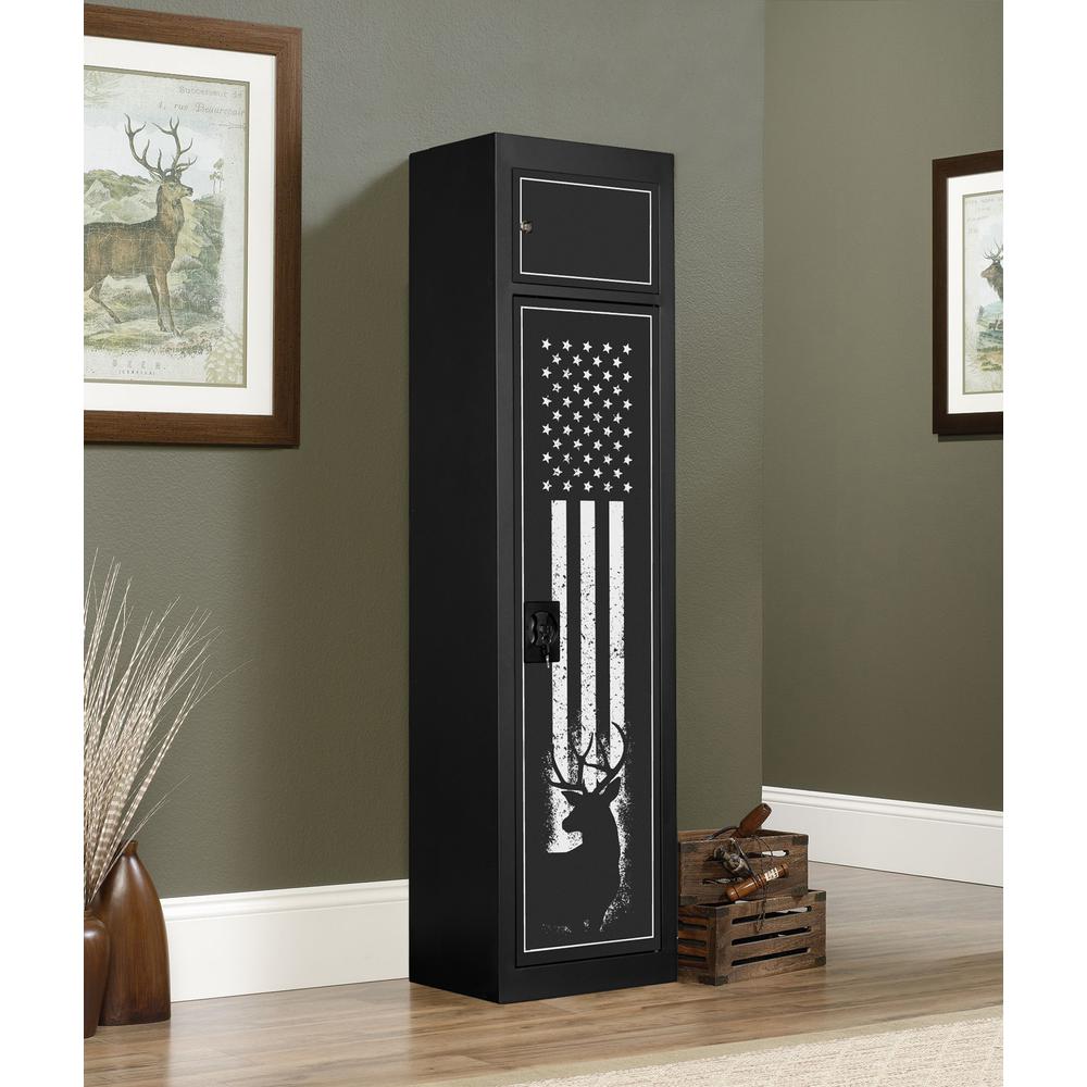 Model 900, 5 Gun Metal Security Cabinet with separate pistol/ammo area. Picture 2