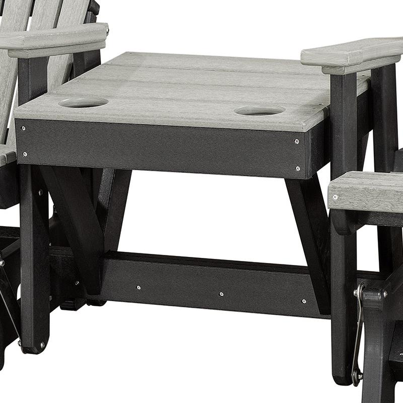 Double Glider with Center Table in Light Gray and Black. Picture 5