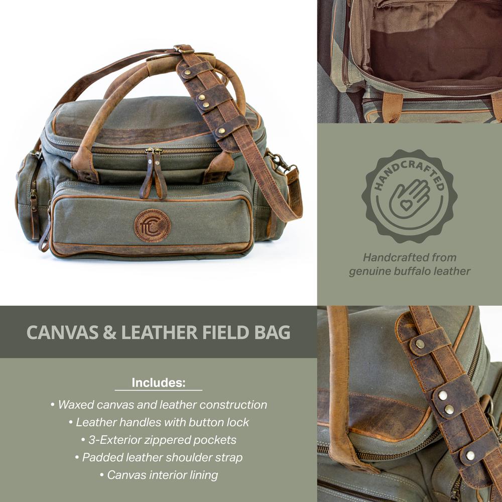 Canvas and Leather Field / Range Bag. Picture 6