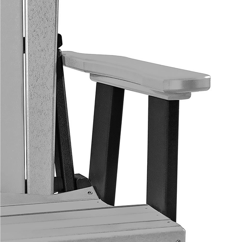 OS Home and Office Model 516LGB-K Double Balcony Height Glider with Center Table in Light Gray and Black. Picture 6