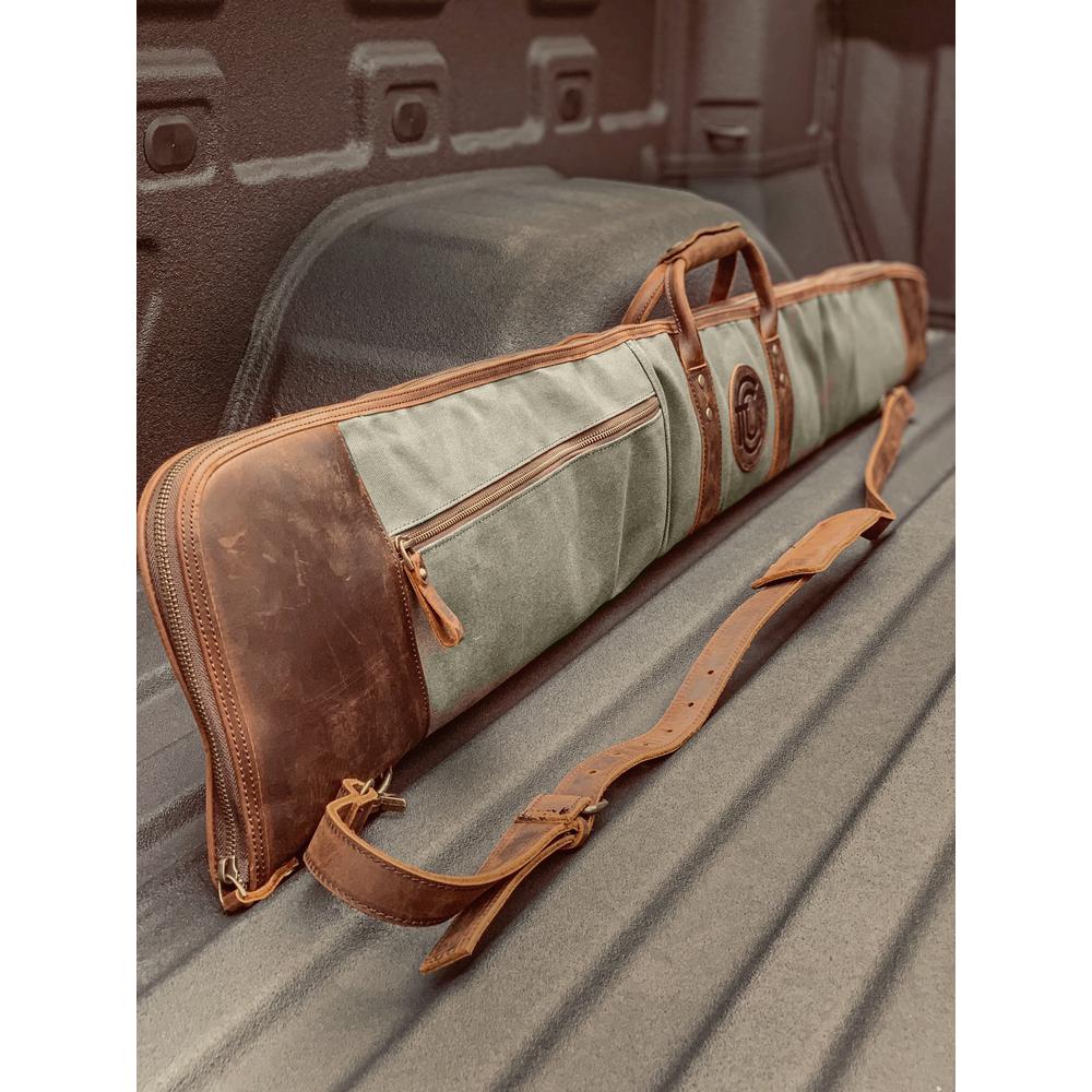 Canvas and Leather Shotgun Case. Picture 6