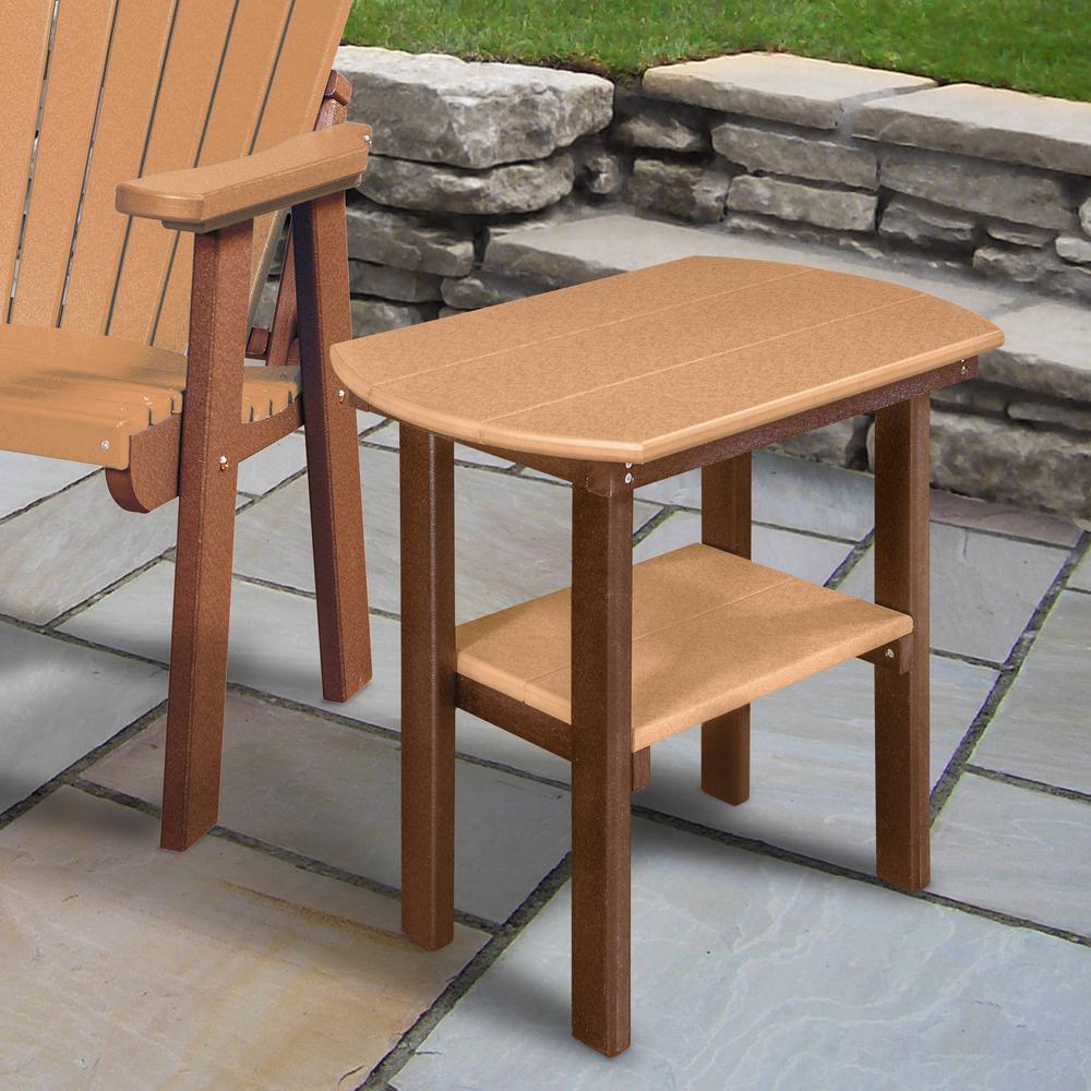 OS Home and Office Model 525CTB Oval End Table in Cedar with a Tudor Brown Base, Made in the USA. Picture 1