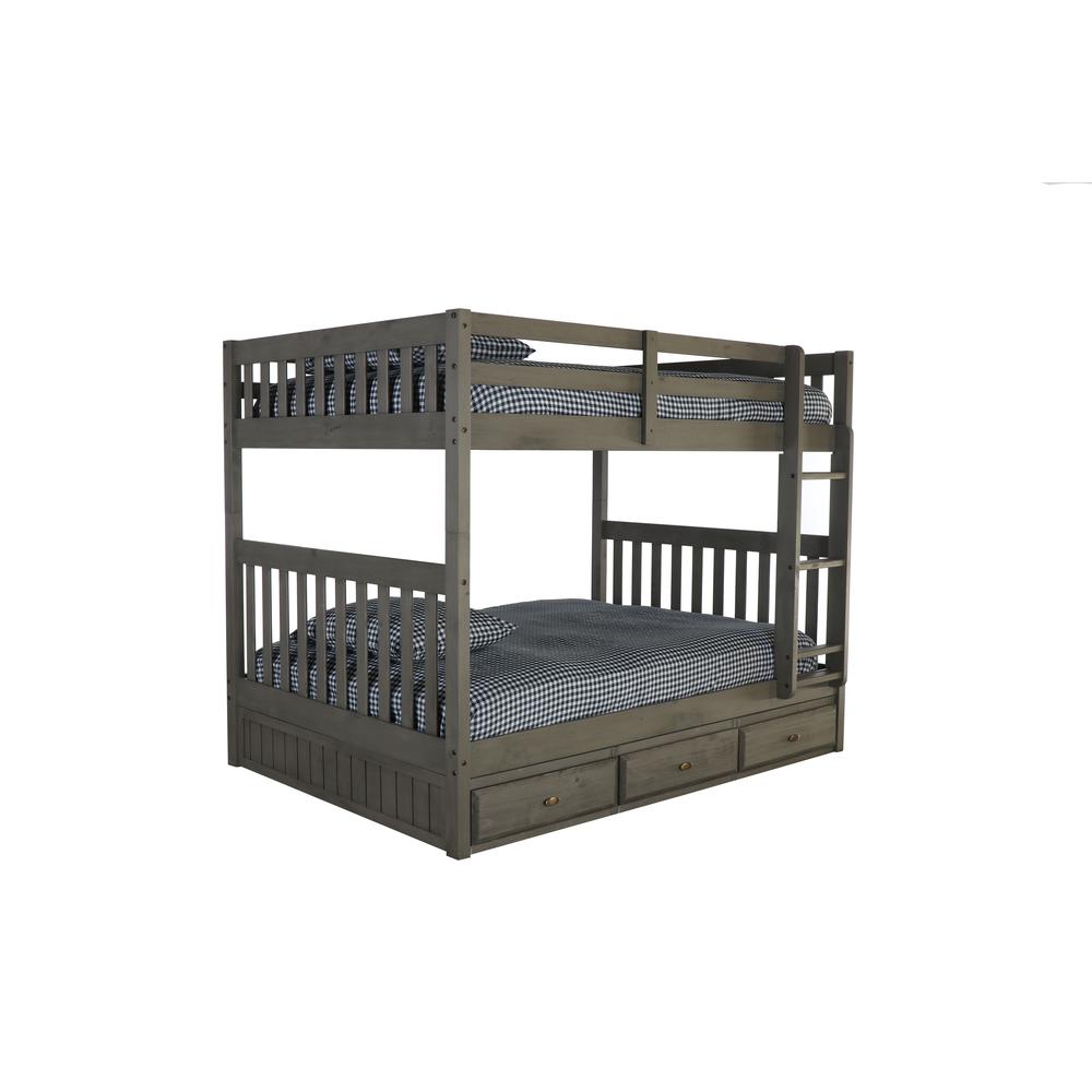 Full over Full Bunk Bed with Three Underbed Drawers. Picture 2