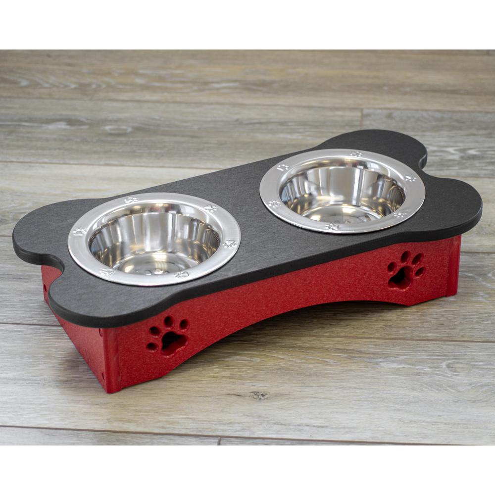 High Double Water and Food Bowl Made of High Density Poly Resin for Smaller Dogs. Picture 5