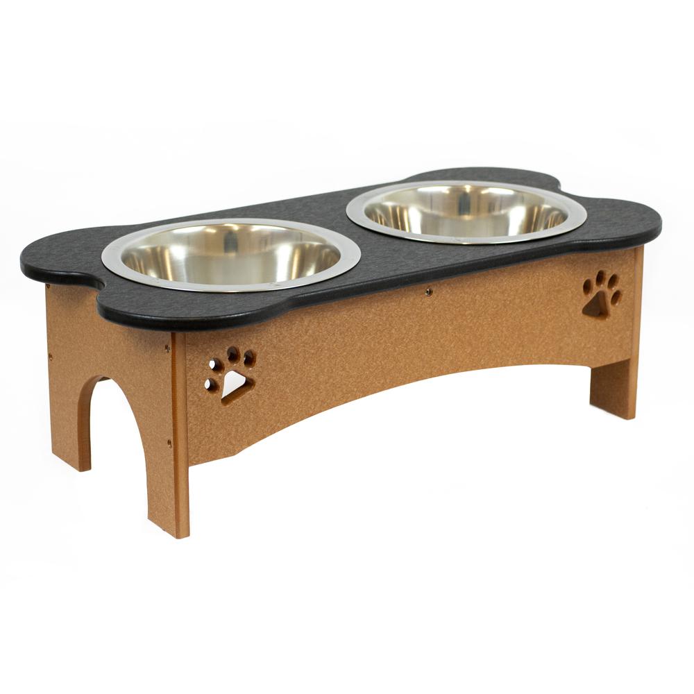 Double Water and Food Bowl Made of High Density Poly Resin for Taller Dogs. Picture 1