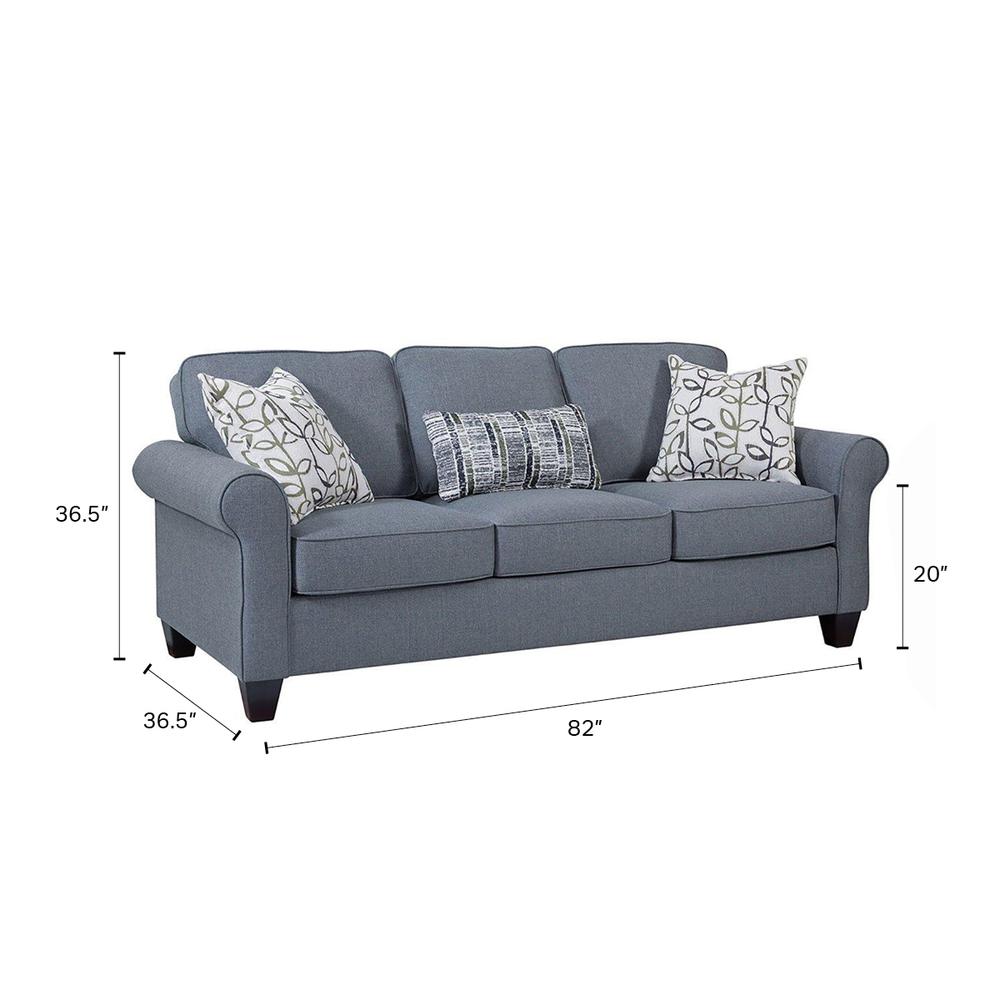 American Furniture Classics Sofa with Rolled Arms and 3 Accent Pillows. Picture 2