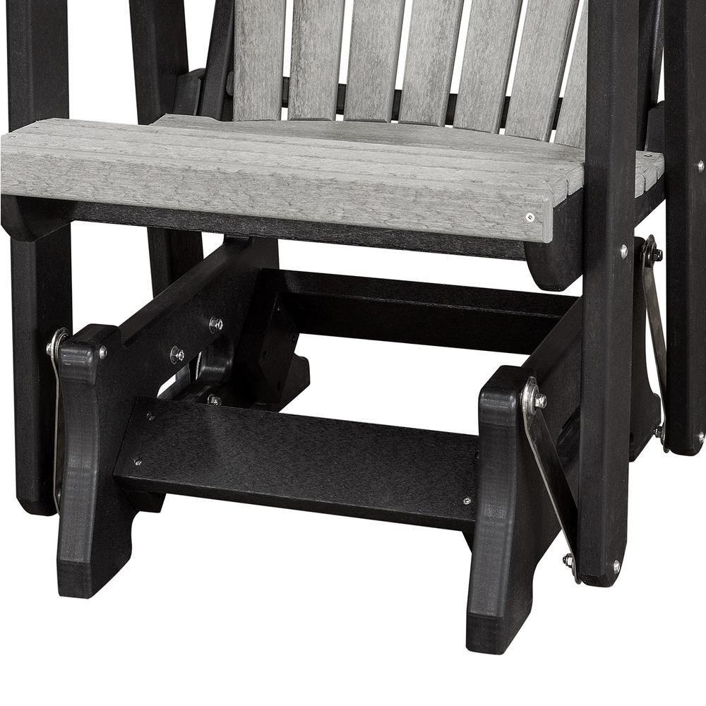 Double Glider with Center Table in Light Gray and Black. Picture 6