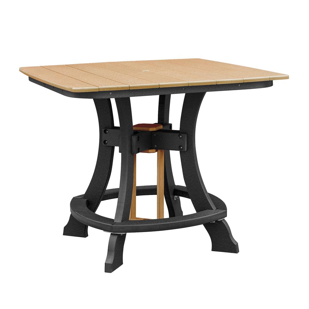 OS Home and Office Model 44S-C-CBK Counter Height Square Table in Cedar with Black Base. Picture 1