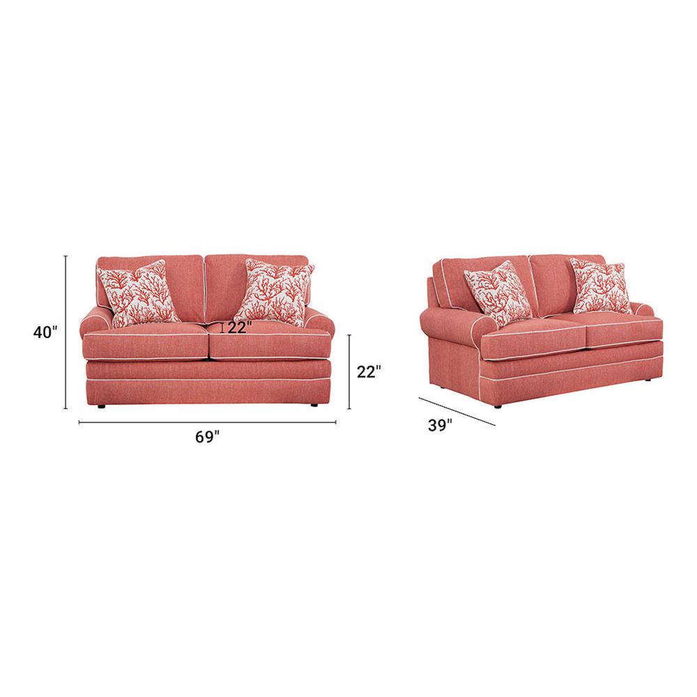 American Furniture Classics Coral Springs Model 8-020-S260C Loveseat with Two Matching Pillows. Picture 5