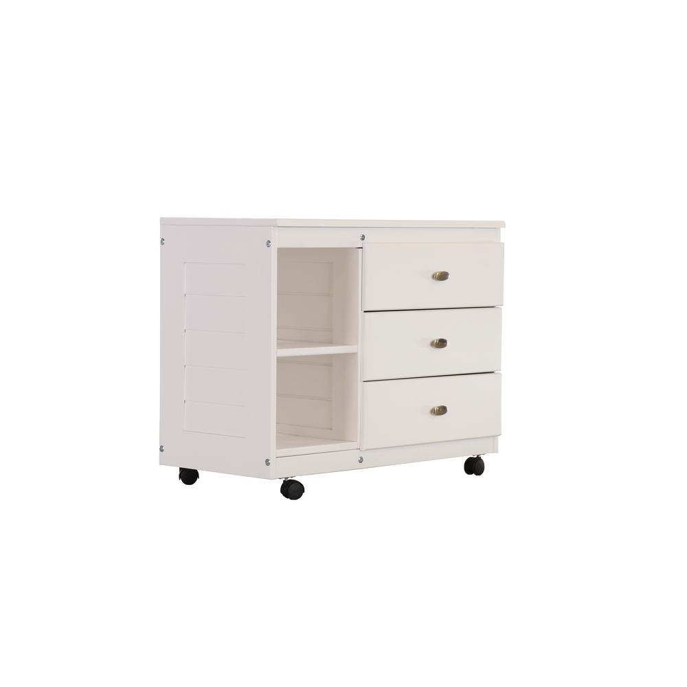 OS Home and Office Model 80204-2A Casual White Chest with Three Drawers. Picture 1
