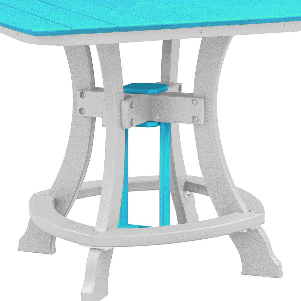 OS Home and Office Model 44S-C-ARW Counter Height Square Table in Aruba Blue with White Base. Picture 2