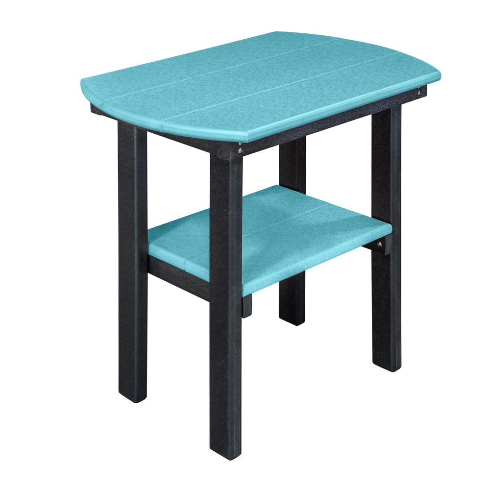 OS Home and Office Model 525ARB Oval End Table in Aruba Blue with a Black Base, Made in the USA. Picture 2