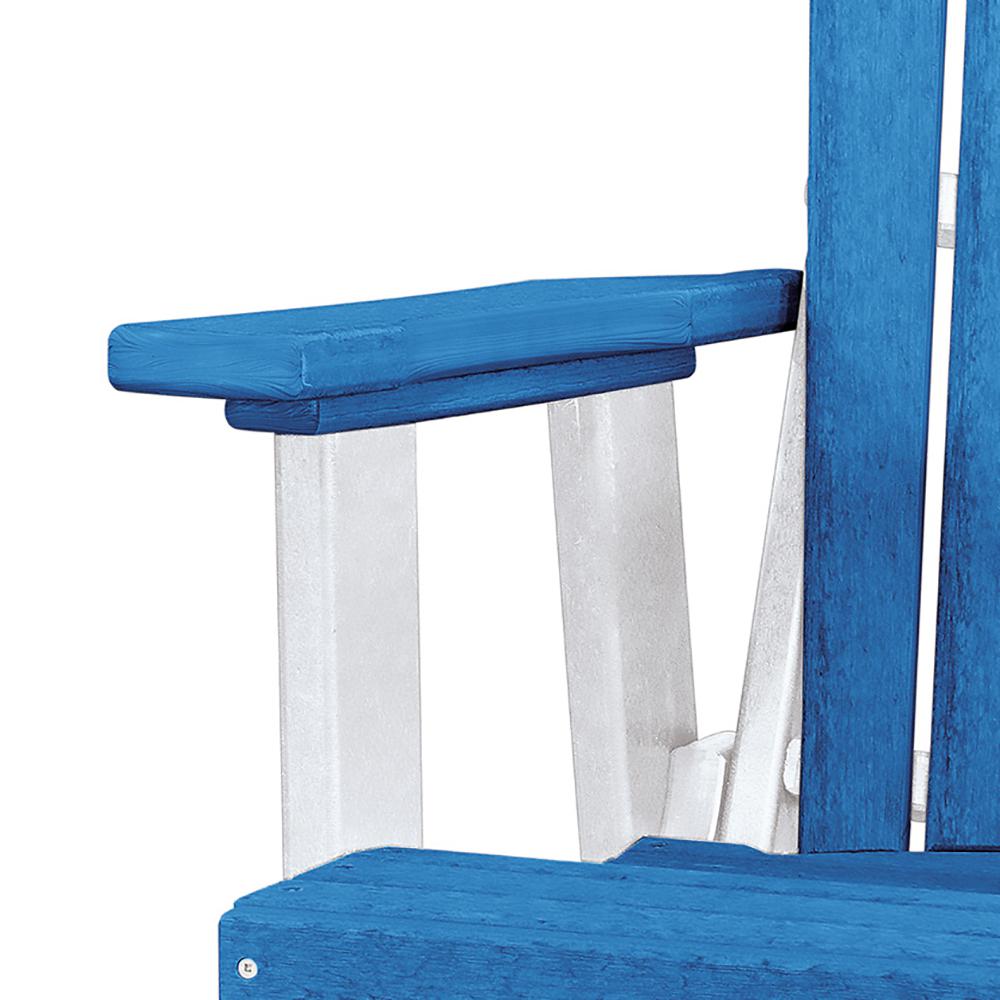 OS Home and Office Model 516BW-K Double Balcony Height Glider with Center Table in Blue and White. Picture 7
