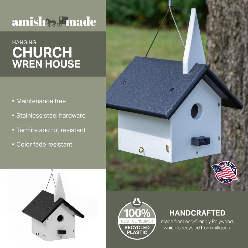 Church Wren Bird House Made of High Density Poly Resin. Picture 3
