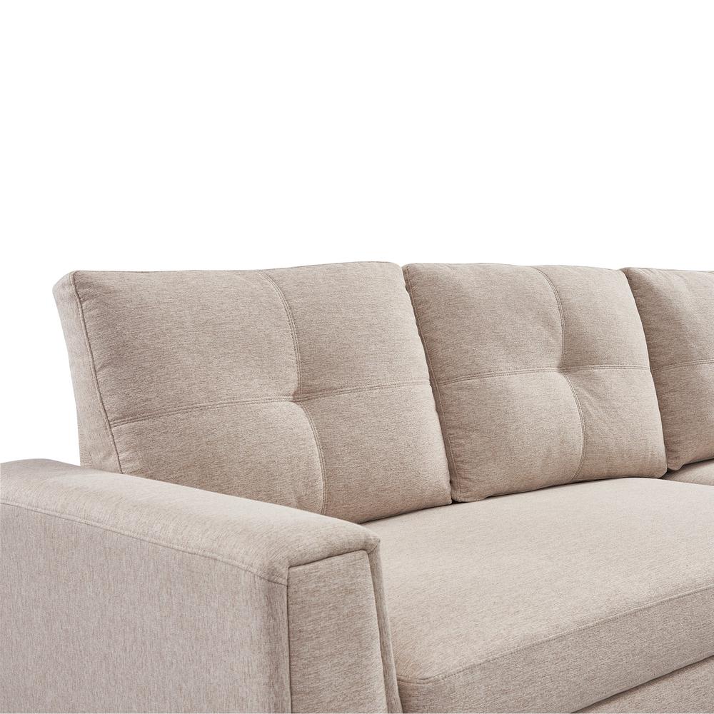 Tufted Sectional Chaise Sofa Sleeper with Storage. Picture 10