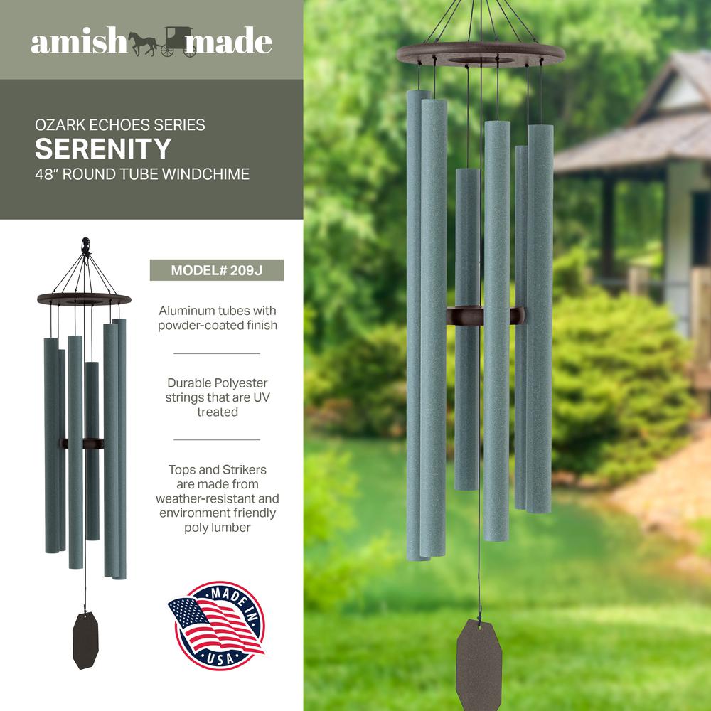 Wind Chime made with powder coated Aluminum tubes in Jade. Picture 3