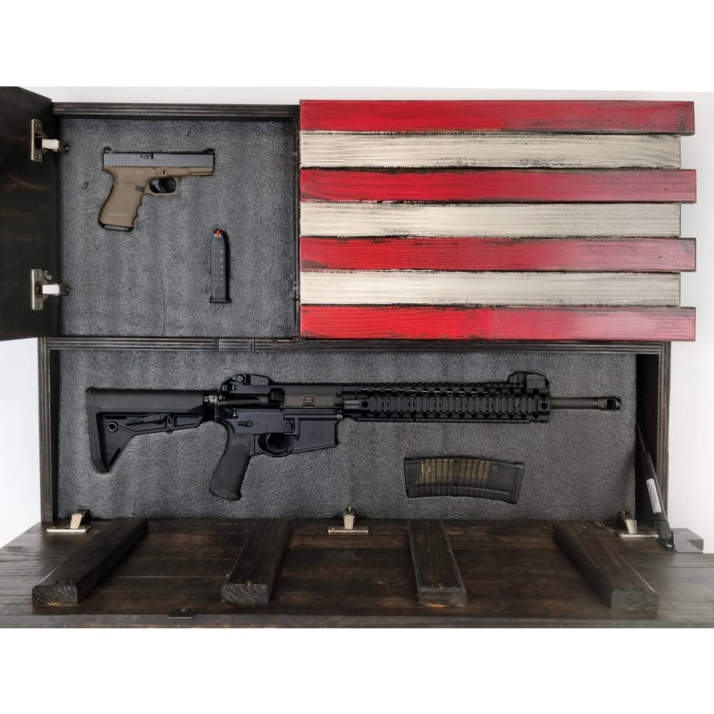 American Furniture Classics Model LRG2COMP Large American Flag Wall Hanging Gun Concealment with Two Secret Compartments. Picture 5