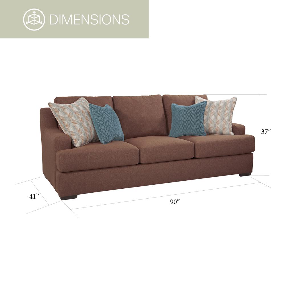 American Furniture Classics Model 8-010-A65V2 Earthtone Cinnamon Sloped Track Arm Sofa. Picture 4