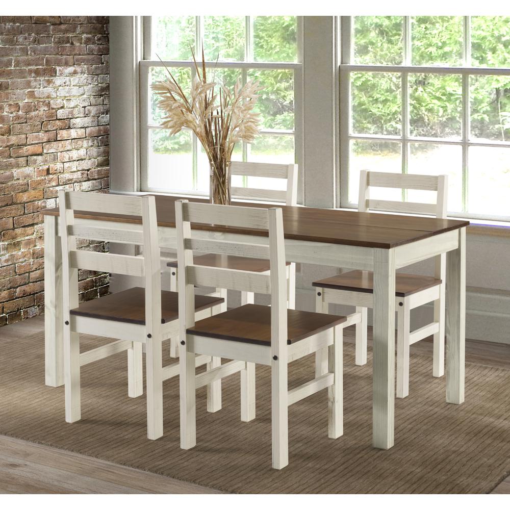 Model CADBTB6 Cottage Series Dining Table in Distressed White. Picture 5