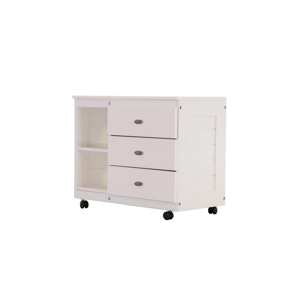 OS Home and Office Model 80204-2A Casual White Chest with Three Drawers. Picture 4