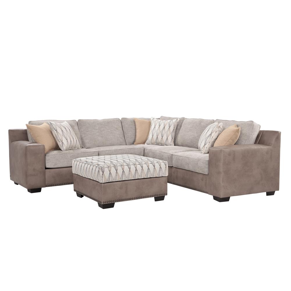 American Furniture Classics Model 8-012-S246V6K Three Piece Sectional Sofa in Parchment Chenille Fabric. Picture 9