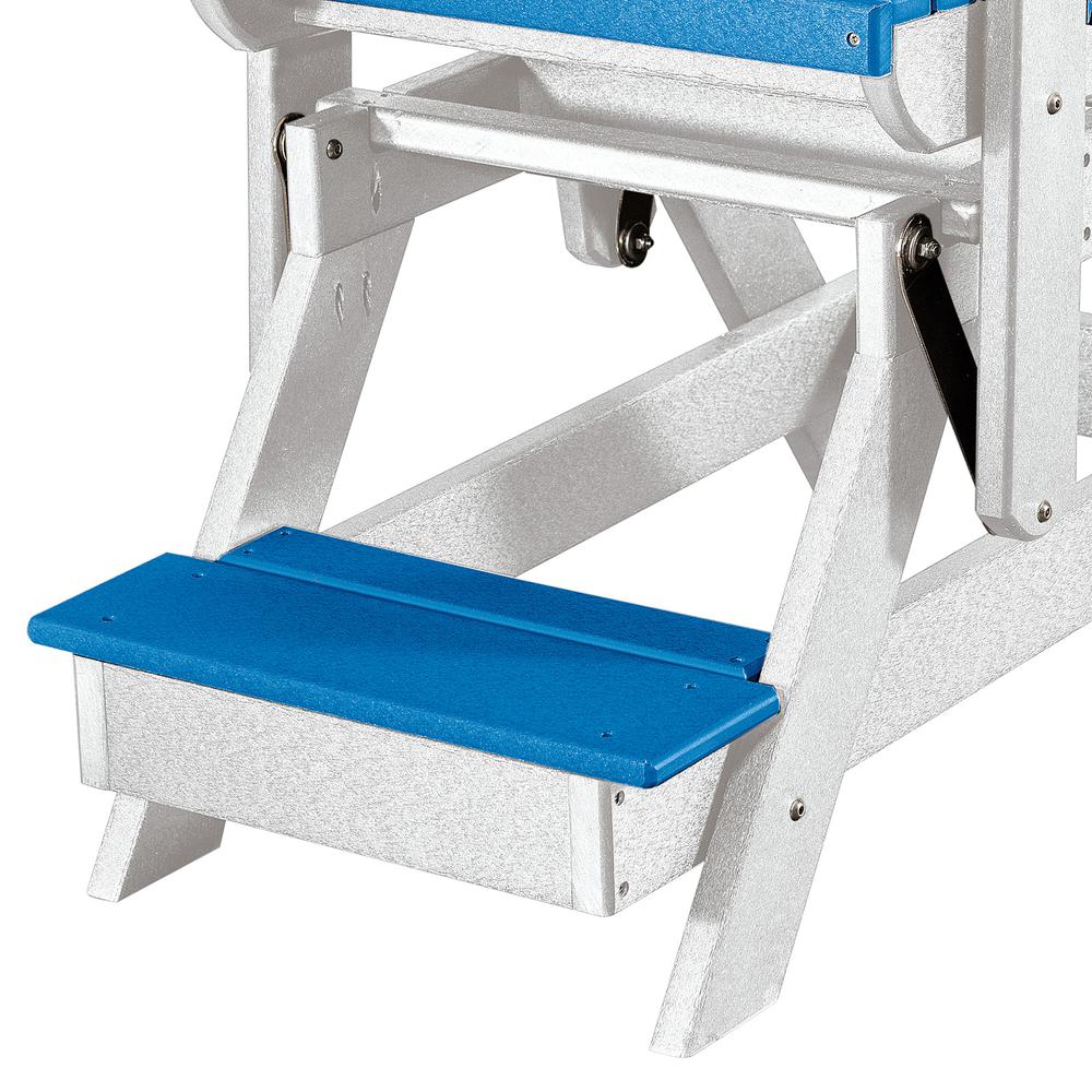 OS Home and Office Model 516BW-K Double Balcony Height Glider with Center Table in Blue and White. Picture 8