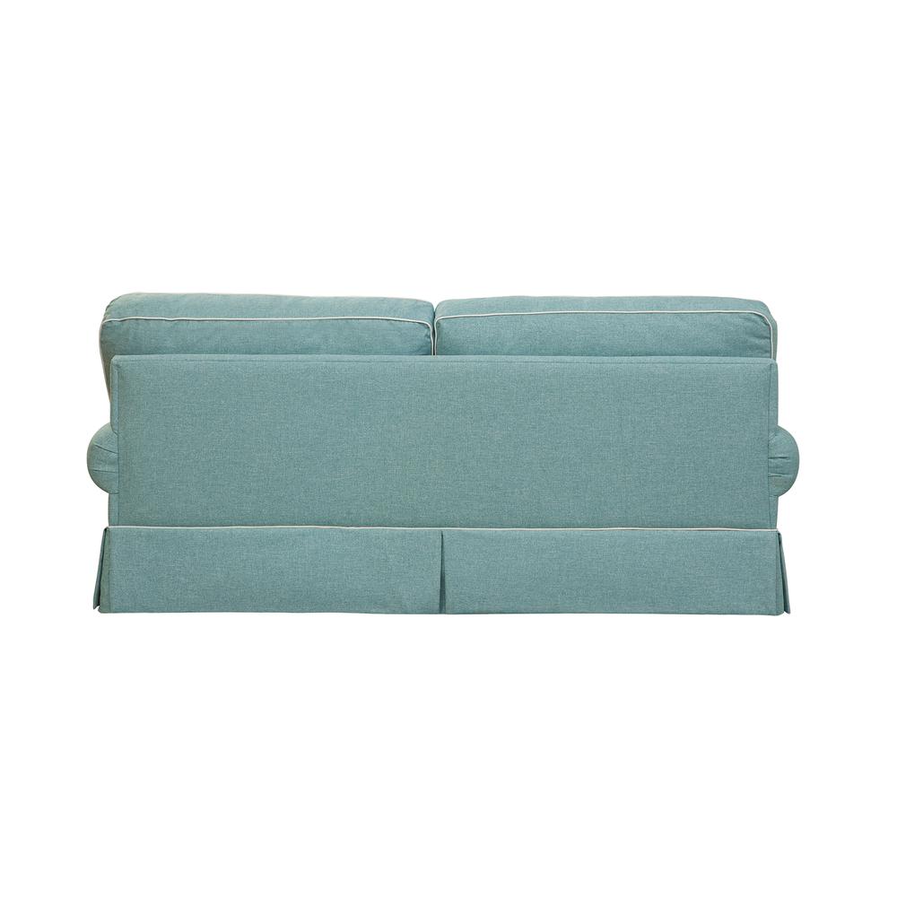 American Furniture Classics Coastal Aqua Sofa with Four Accent Pillows. Picture 3