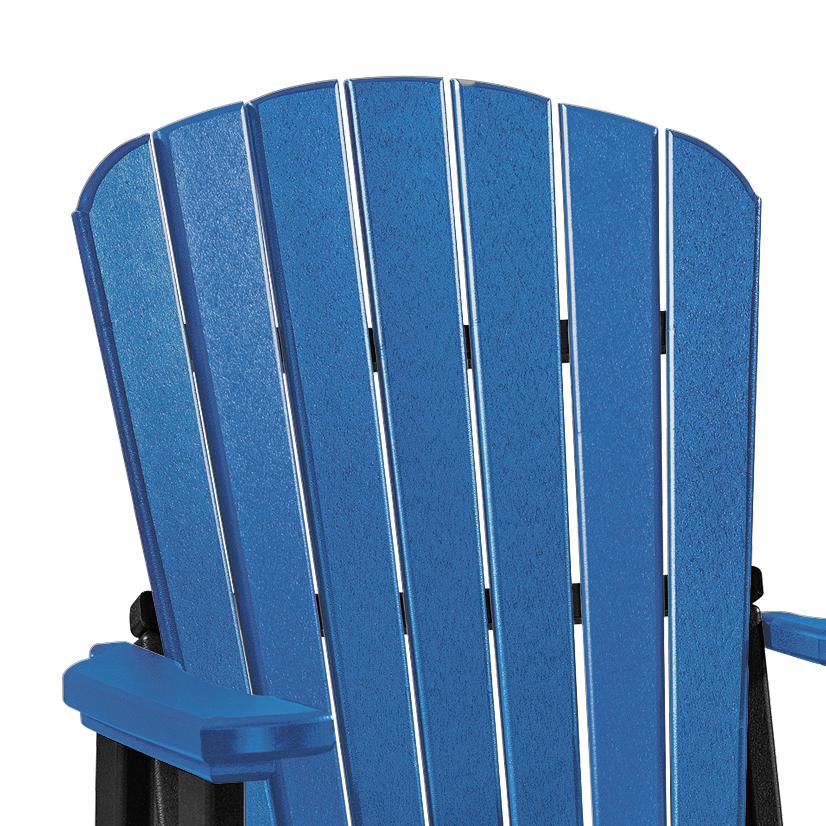 OS Home and Office Model 516BBK Fan Back Balcony Glider  in Blue with a Black Base, Made in the USA. Picture 4