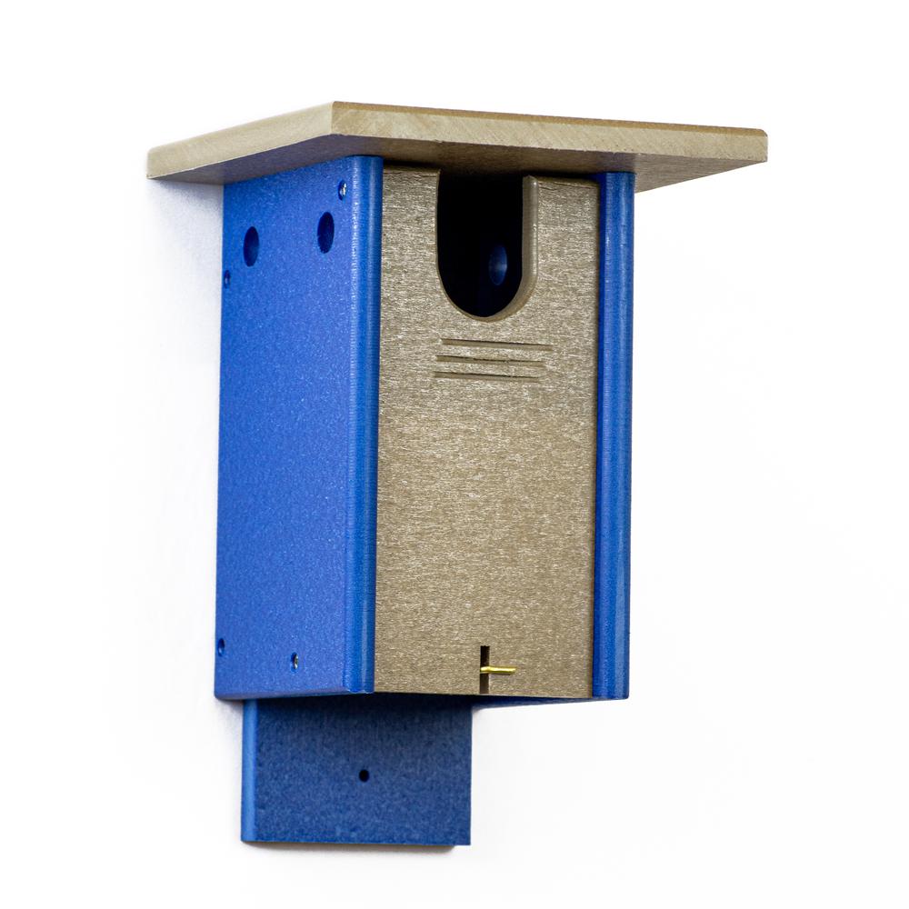 Blue Bird House Made of High Density Poly Resin. Picture 1