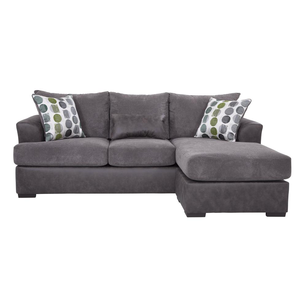 American Furniture Classics Sofa with Chaise - Dark Gray/Dark Charcoal. Picture 1