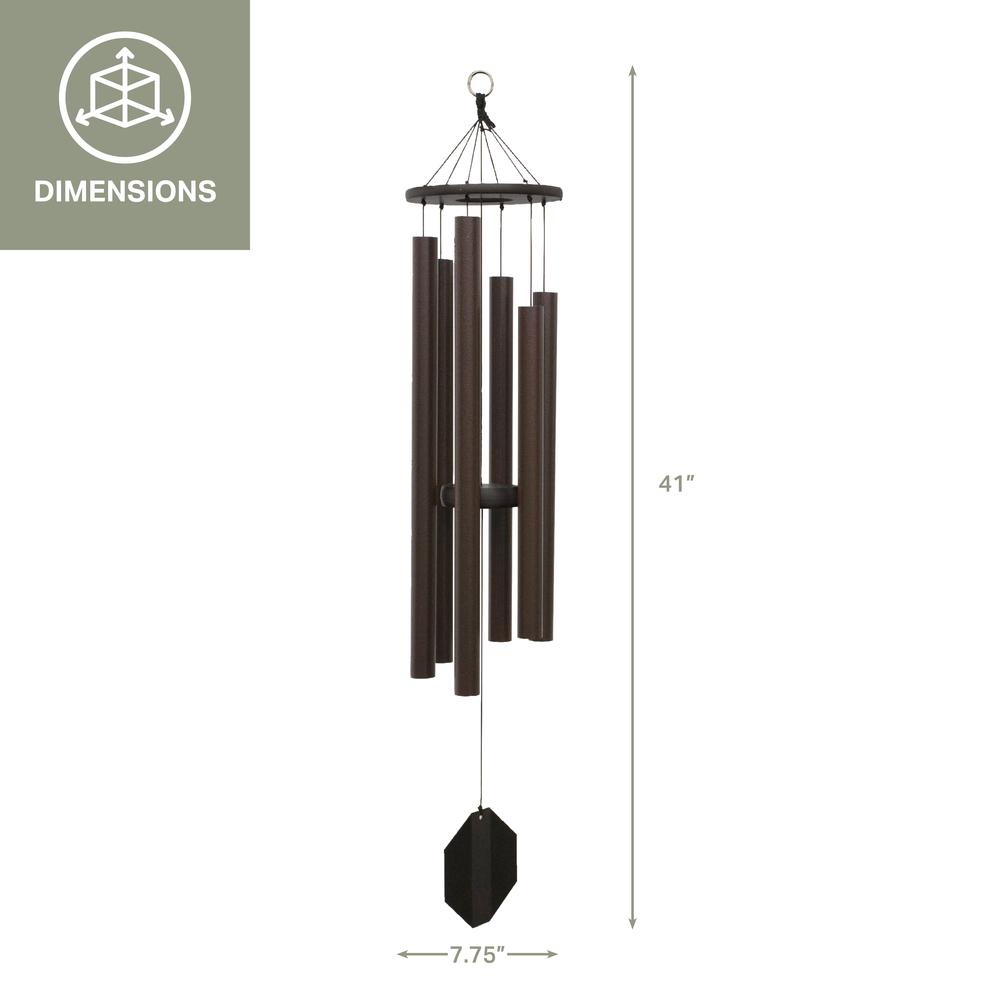 Wind Chime made with powder coated Aluminum tubes in Textured Copper. Picture 2