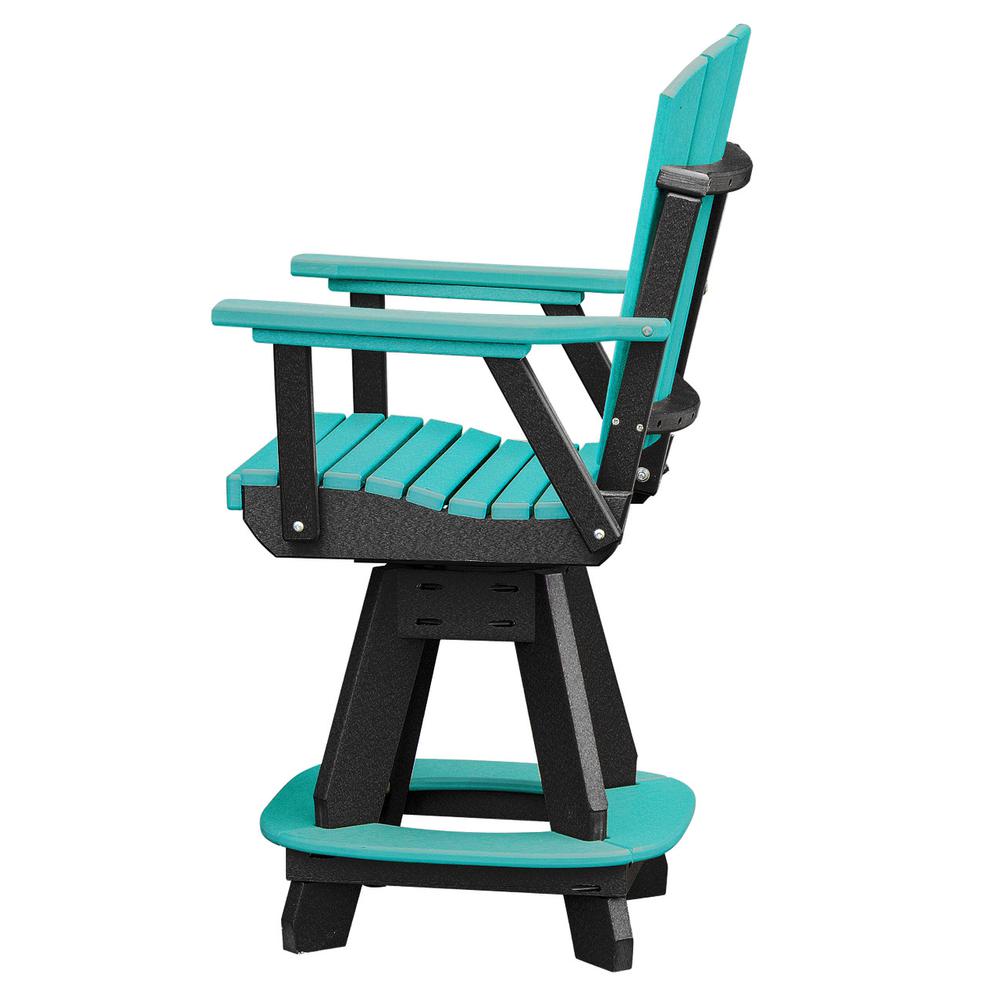 OS Home and Office Model 130-C-ARB Counter Height Swivel Arm Chair in Aruba Blue on a Black Base. Picture 3