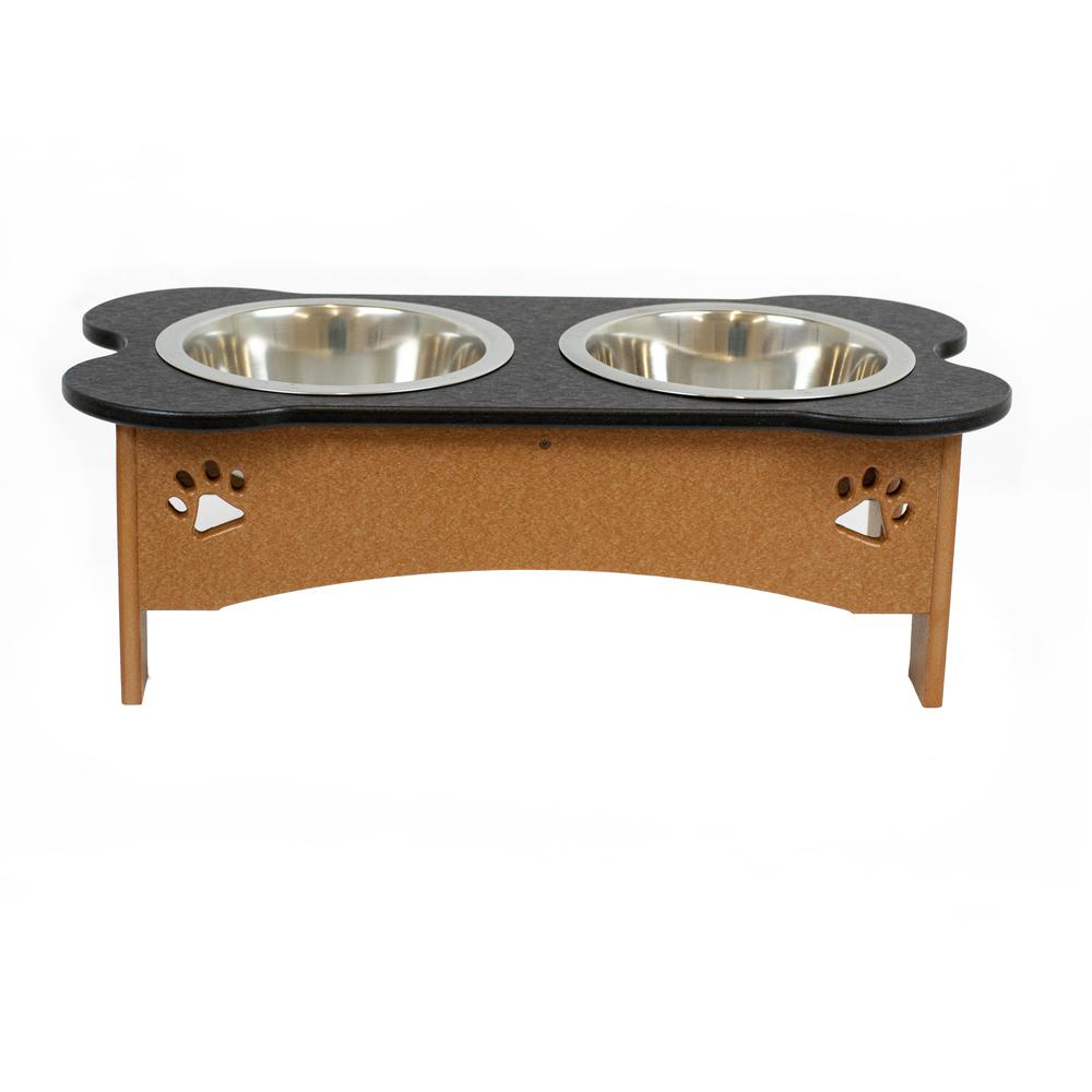Double Water and Food Bowl Made of High Density Poly Resin for Taller Dogs. Picture 5