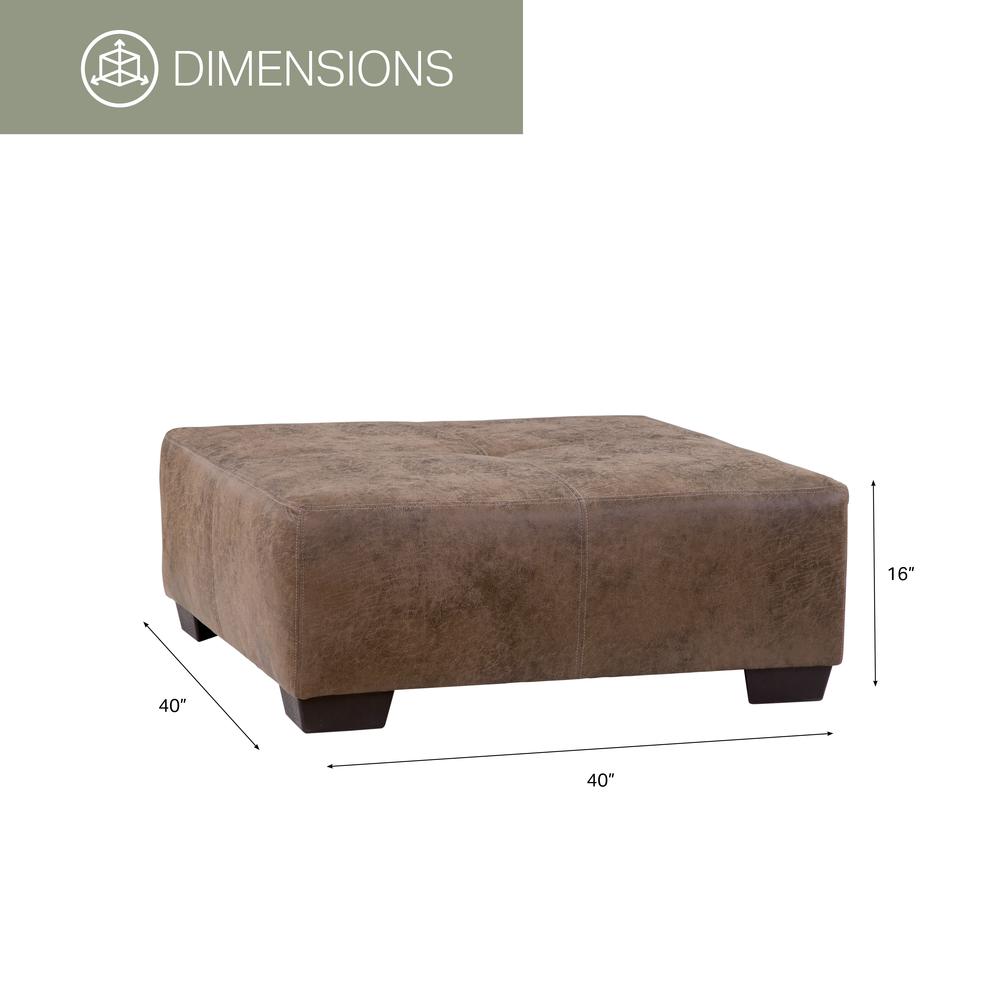 Square Arm Series Brown Upholstered Ottoman. Picture 3