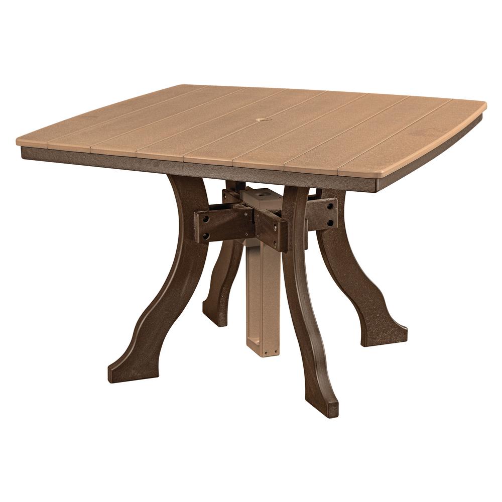 Dining Height Square Table in Cedar with a Tudor Brown Base. Picture 1