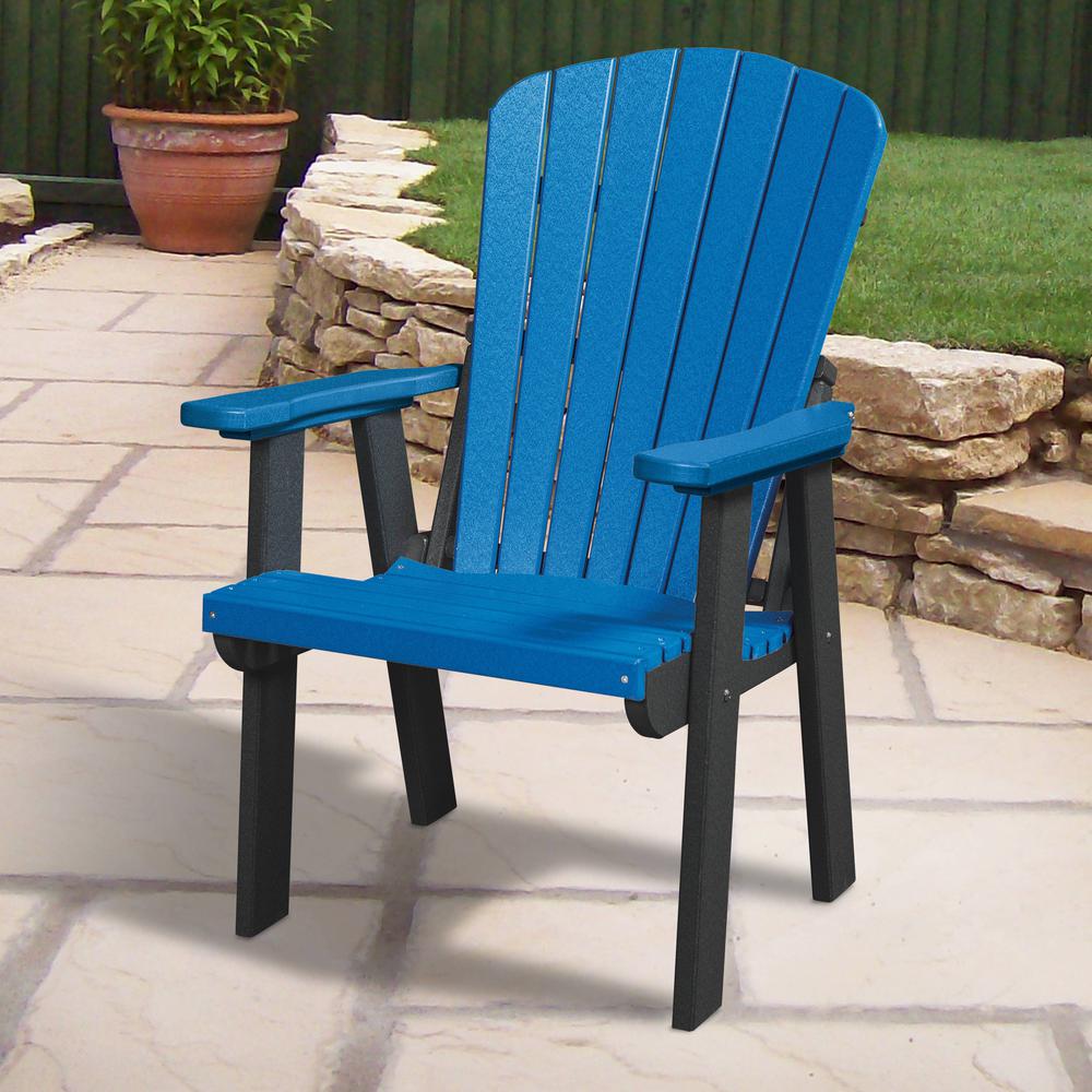 OS Home and Office Model 511BBK Fan Back Chair in Blue with a Black Base, Made in the USA. Picture 1