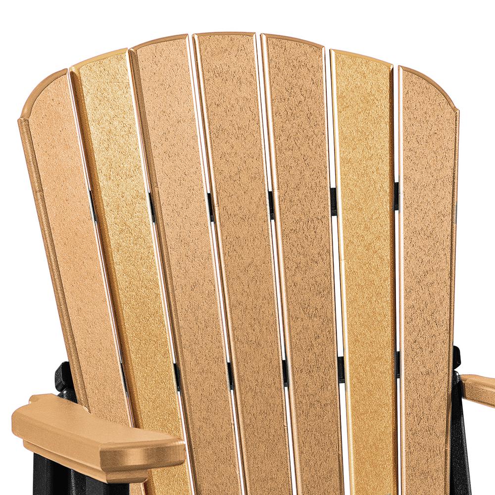 OS Home and Office Model 516CBK Fan Back Balcony Glider in Cedar with a Black Base, Made in the USA. Picture 5