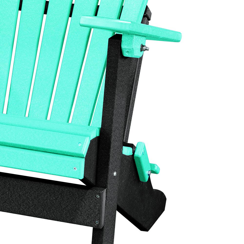 Fan Back Folding Adirondack Chair Made in the USA- Aruba, Black. Picture 3