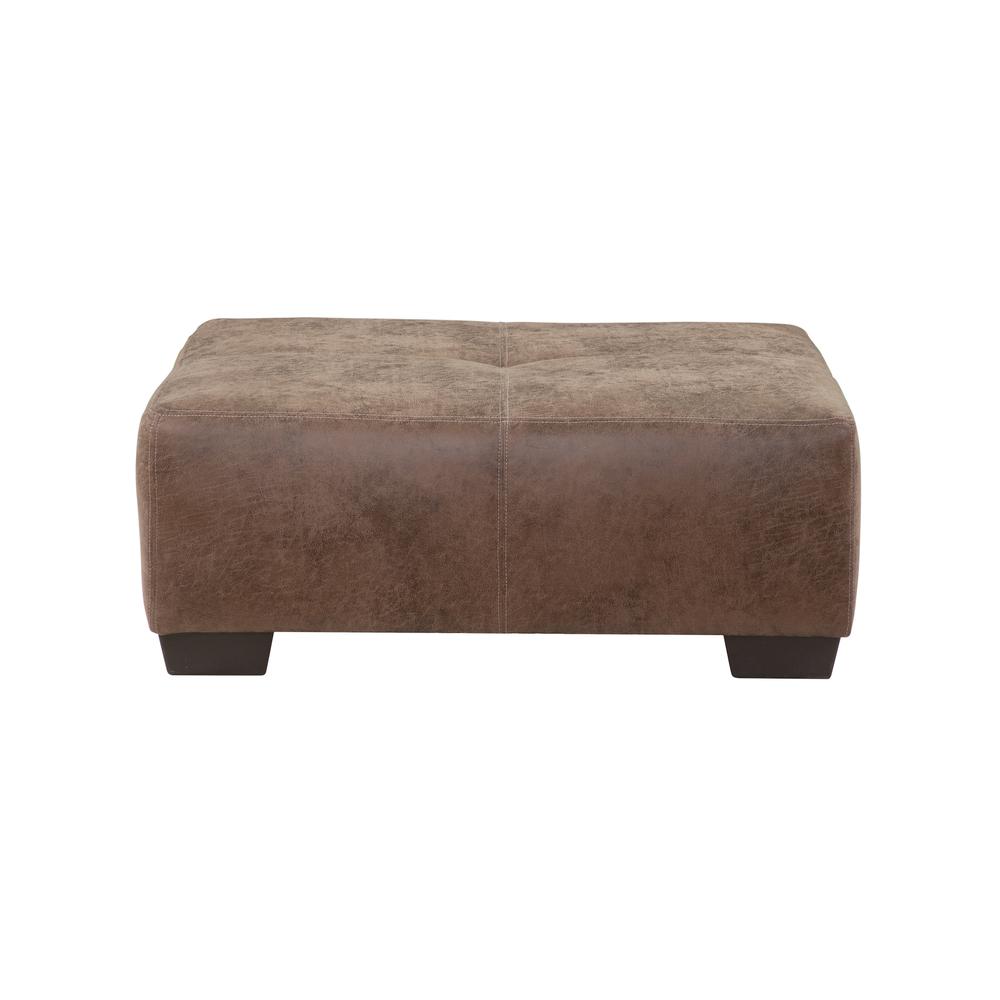 Square Arm Series Brown Upholstered Ottoman. Picture 2