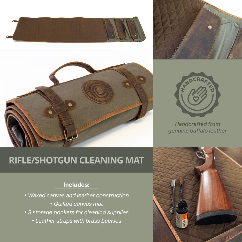 Canvas and Leather Shotgun / Rifle Rollup Cleaning Mat. Picture 7