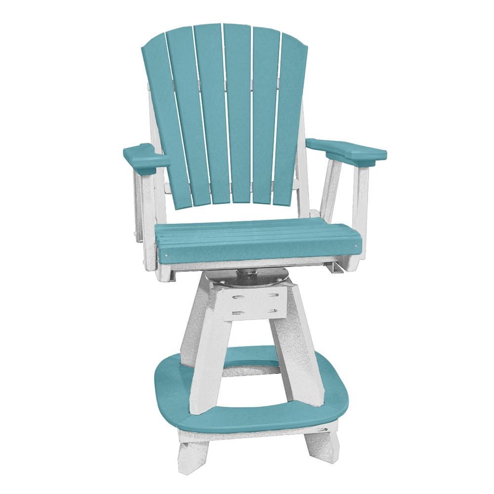 OS Home and Office Model 130-C-ARW Counter Height Swivel Arm Chair in Aruba Blue on a White Base. Picture 2