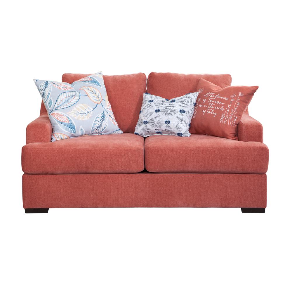Classic Paprika Loveseat with Three Pillows. Picture 2