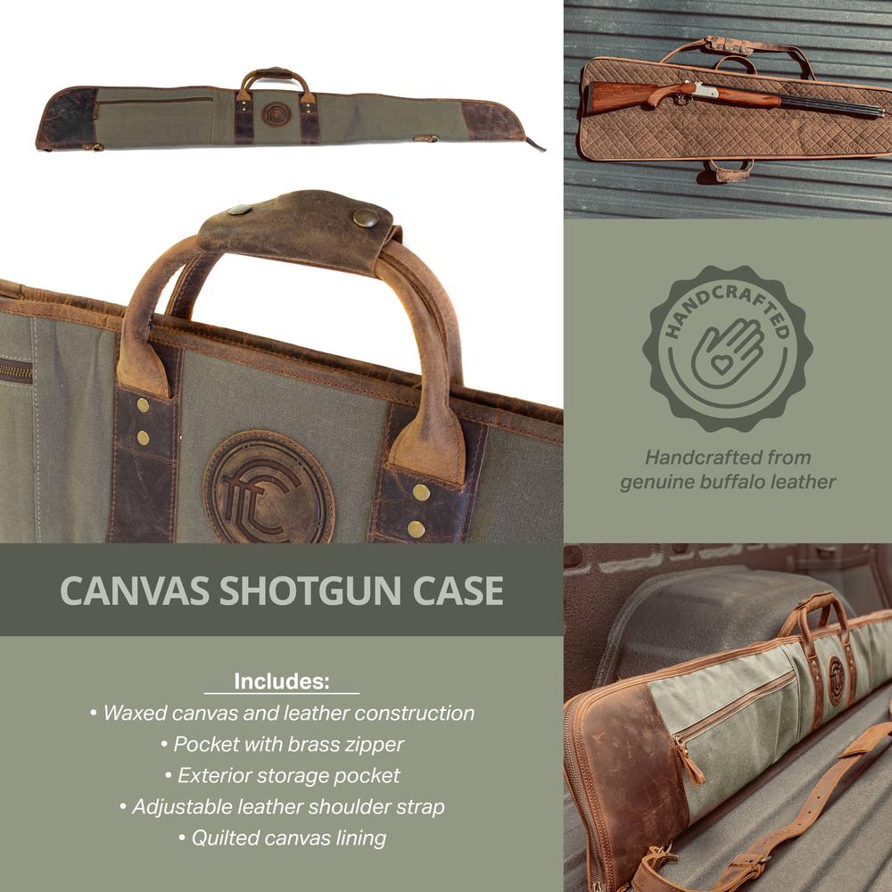 Canvas and Leather Shotgun Case. Picture 9
