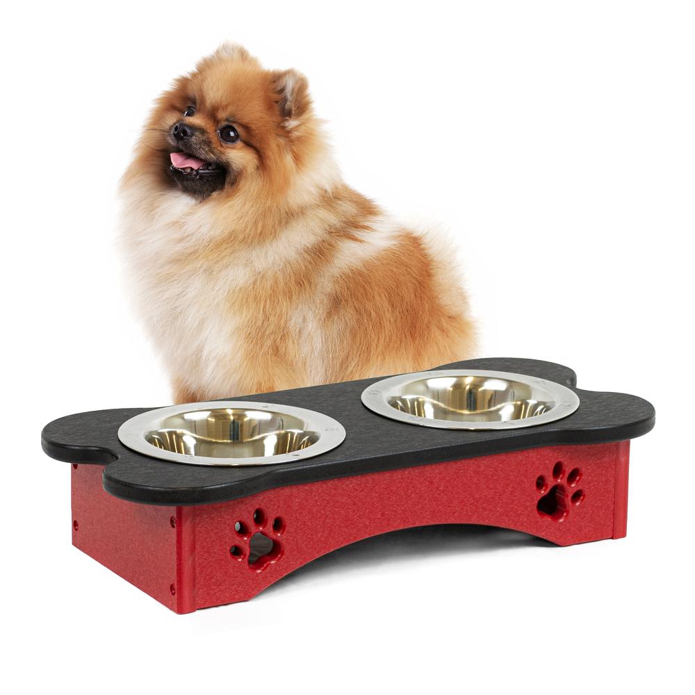 High Double Water and Food Bowl Made of High Density Poly Resin for Smaller Dogs. Picture 8