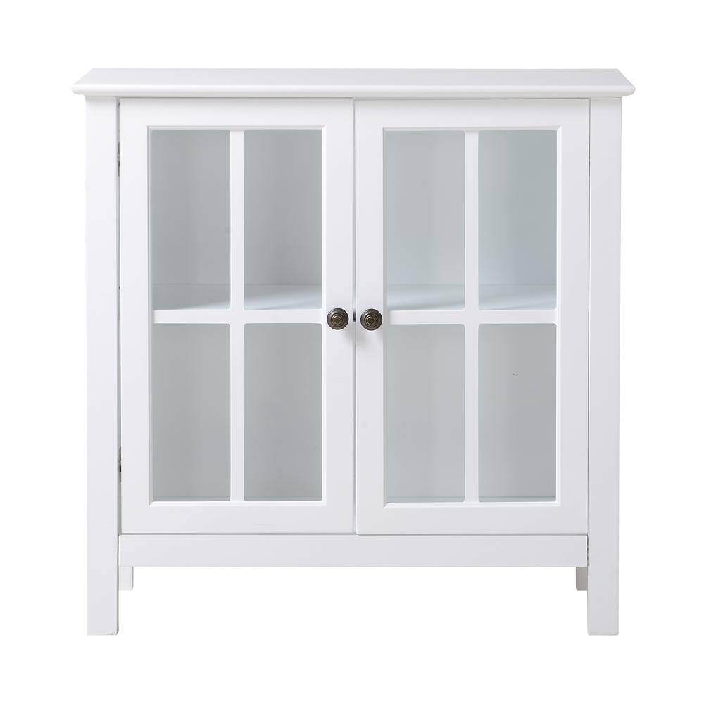 White Glass Door Accent and Display Cabinet. Picture 2