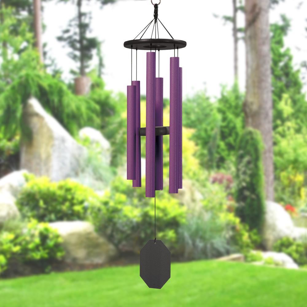 Wind Chime made with powder coated Aluminum tubes in Mayo Purple. Picture 5